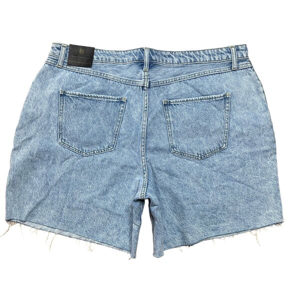 House of Harlow 1960 NWT High Rise Mom Bermuda Jean Shorts Raw Hem Button Fly 33 - Picture 3 of 7